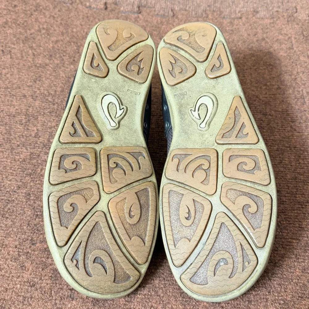 OluKai Nohea Moku Mens 10 Gray Mesh Water Ready Boat Shoes Sneakers Drop-In Heel
